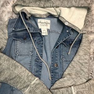 Denim sweater jacket
